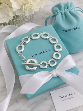 Tiffany & Co Early Rare Edition Elsa Peretti Cushion Square Link Bracelet 37g 8”